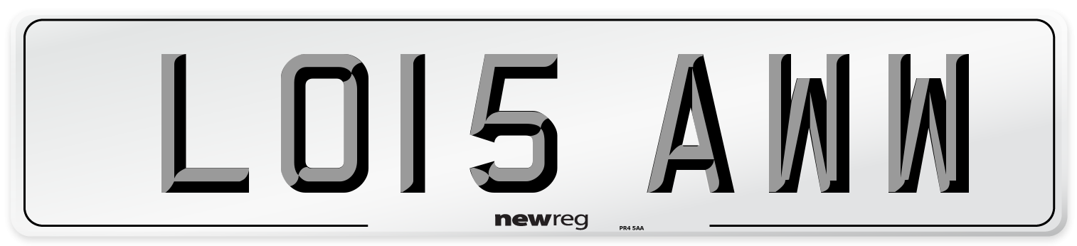 LO15 AWW Number Plate from New Reg